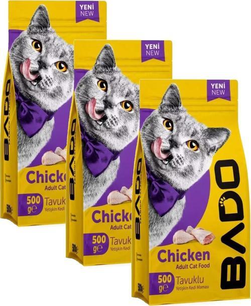 Kedi Maması Tavuklu Yetişkin Kuru 500 gr x 3 Adet