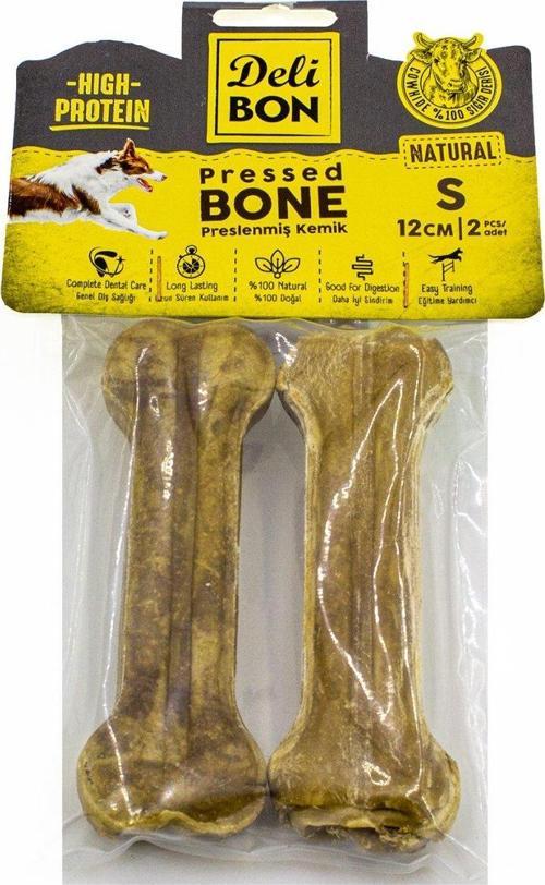 Deri Köpek Çiğneti Pres Kemik 2x12cm Natural