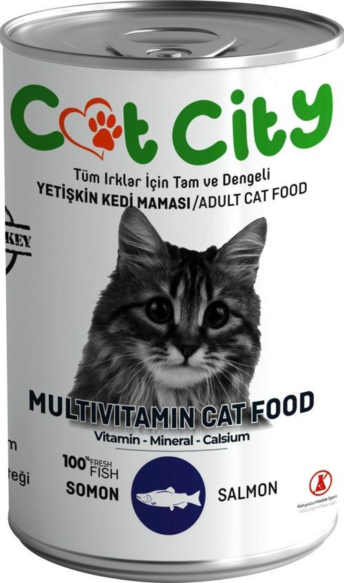 Az Tahıllı Somon Balıklı Yetişkin Kedi Konserve Yaş Mama 400 gr