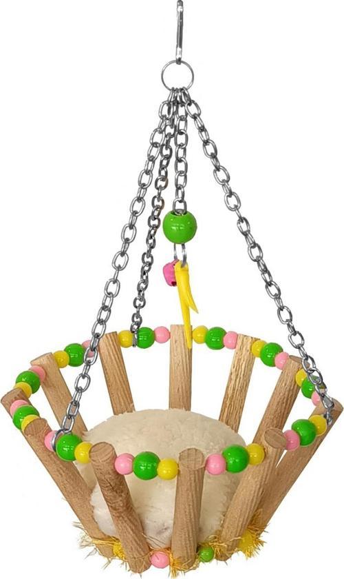 Renkli Boncuklu Ve Çanlı Sepet Kuş Salıncağı 7*12-23 cm