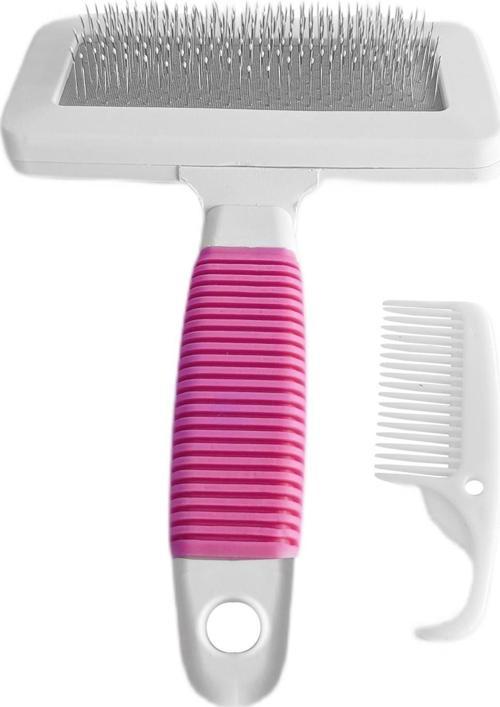 Temizleme Aparatlı Kedi Köpek Tarağı 12 cm-15 cm Large Pembe