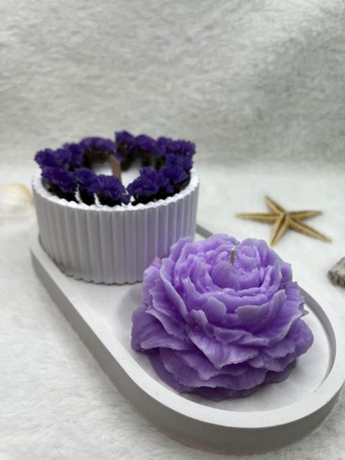 Ayd 3 Lü Mum&biblo Gerçek Statis Çiçeği Şakayık Doğal Soya Wax Ahşap Fitil Ananas Kokulu Mum&biblo