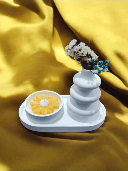 AYD Sunum Tabağı  Süslük Dekoratif  Vazo & Biblo Kokulu Mum&Şamdan  %100 Soya Wax & Taş Tozu