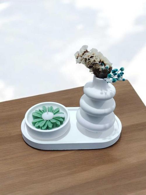 AYD Sunum Tabağı  Süslük Dekoratif  Vazo & Biblo Kokulu Mum&Şamdan  %100 Soya Wax & Taş Tozu