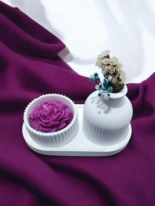AYD Sunum Tabağı  Süslük Dekoratif  Vazo & Biblo Kokulu Mum&Şamdan  %100 Soya Wax & Taş Tozu