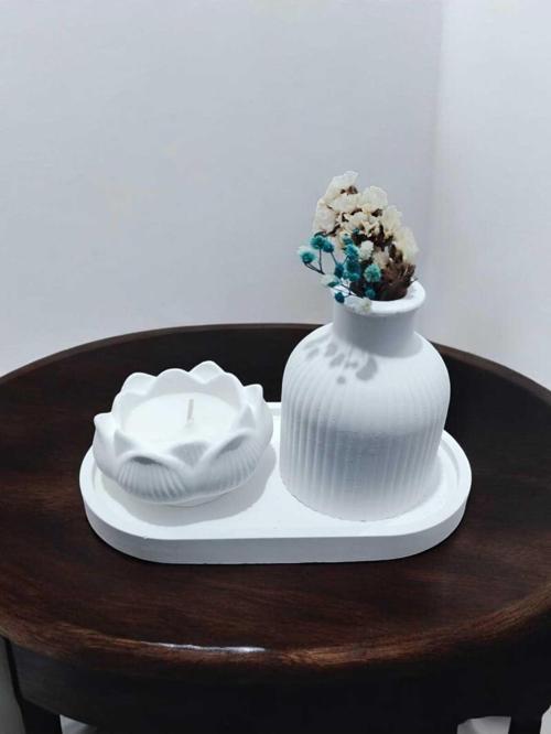AYD Sunum Tabağı Takılık Süslük Dekoratif  Vazo & Biblo Kokulu Mum&Şamdan  %100 Soya Wax & Taş Tozu