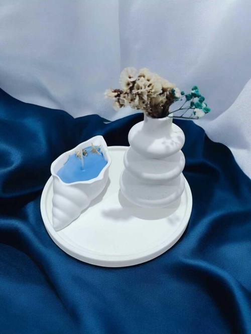 AYD Sunum Tabağı Takılık Süslük Dekoratif  Vazo & Biblo Kokulu Mum&Şamdan  %100 Soya Wax & Taş Tozu