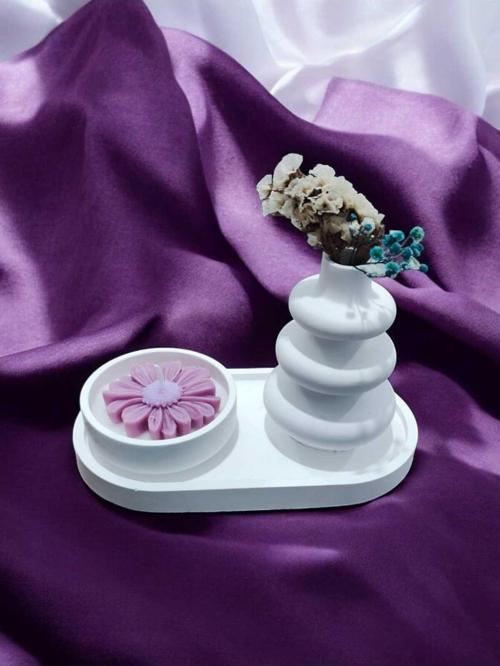 AYD Sunum Tabağı Takılık Süslük Dekoratif  Vazo & Biblo Kokulu Mum&Şamdan  %100 Soya Wax & Taş Tozu