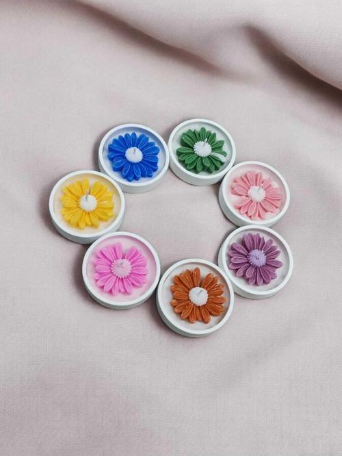AYD Sunup Tepsi 2li Çiçek Model Doğal Mum Dekoratif Biblo Takılık Süslük