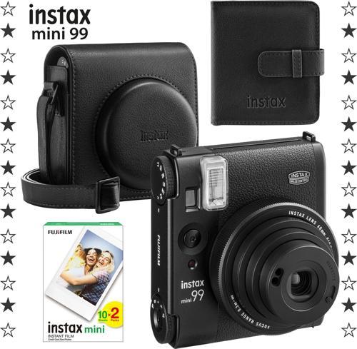 Mini 99 Siyah Fotoğraf Makinesi 20'li Film Kare Albüm ve Deri Kılıf Seti