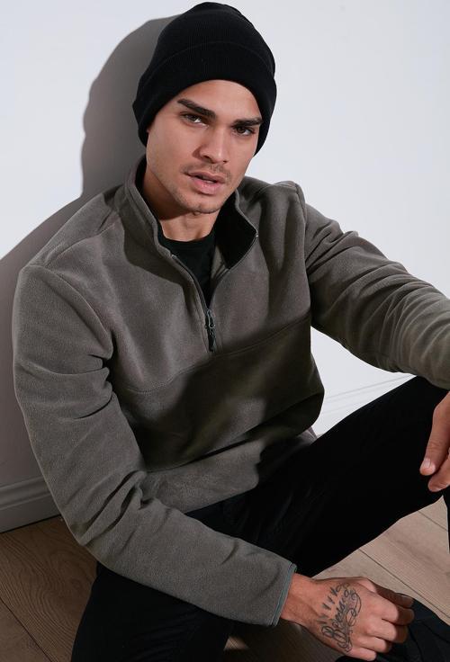 Regular Fit Anti-Pilling Tüylenme Yapmayan Dik Yaka Kalın Kışlık Şardonlu Erkek Polar 5896700 ANTRASİT