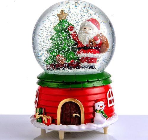 Yılbaşı Yeniyıl Hediyelik Büyük Boy Püskürtmeli Kar Küresi NOEL BABA Yılbaşı Hediyesi Üflemeli Kar Küresi