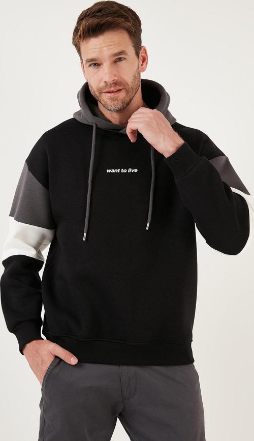 Pamuklu Regular Fit Kapüşonlu İçi Tüylü Yumuşak Şardonlu Erkek Sweat 5905299 SİYAH
