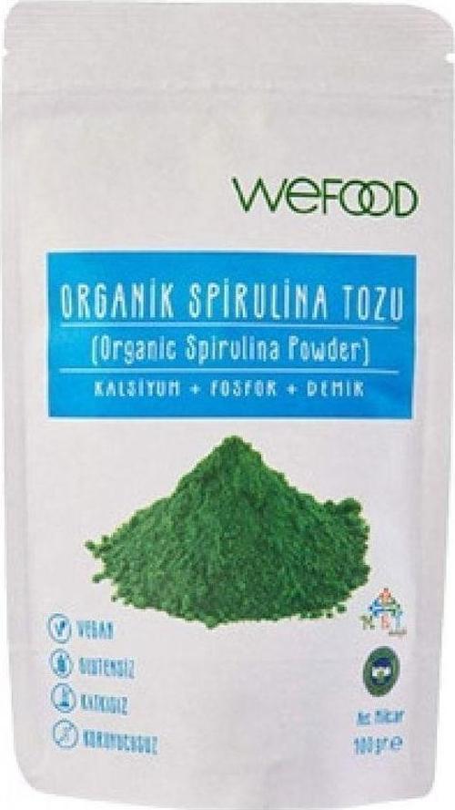 Organik Spirulina Tozu 100Gr Organic Spirulina Powder + Kalsiyum + Fosfor + Demir