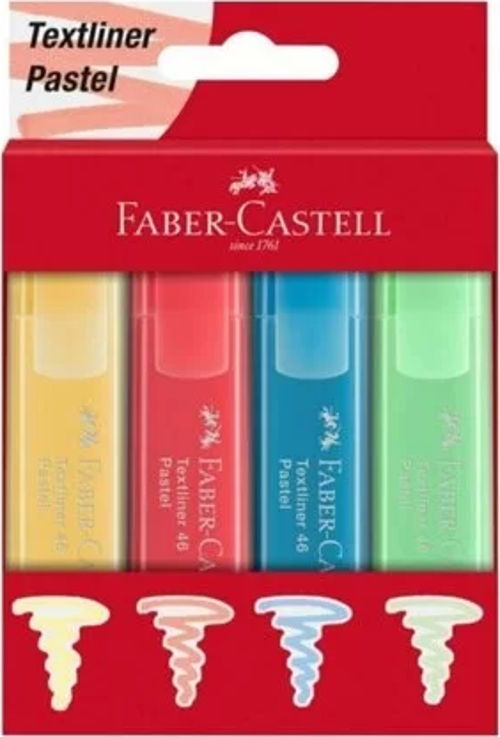 FABER-CASTELL FOSFORLU KALEM SETİ 46 PASTEL 4 RENK (254625)