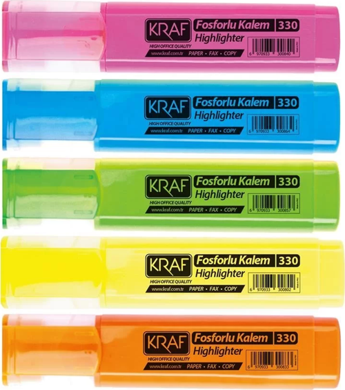 330 Fosforlu İşaretleme Kalemi Karışık Set (5li Paket)