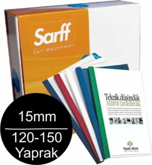 15mm Isısal Cilt Kapağı 120-150 Yaprak Kapasiteli (50 li Paket)