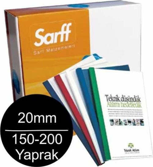 20mm Isısal Cilt Kapağı 150-200 Yaprak Kapasiteli (50 li Paket)