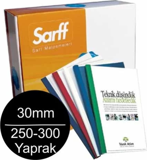 30mm Isısal Cilt Kapağı 250-300 Yaprak Kapasiteli (50 li Paket)