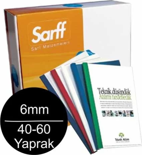 6mm Isısal Cilt Kapağı 40-60 Yaprak Kapasiteli (100 lü Paket)