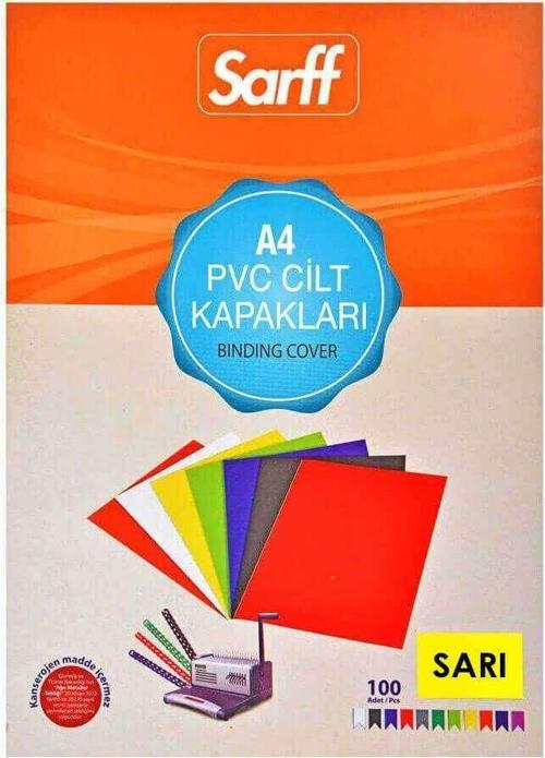 Cilt Kapağı A4 160 Micron Pvc Opak Sarı 100'lü