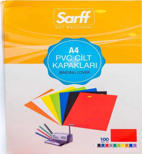 Cilt Kapağı A4 160 Micron PVC Şeffaf Kırmızı 100'lü