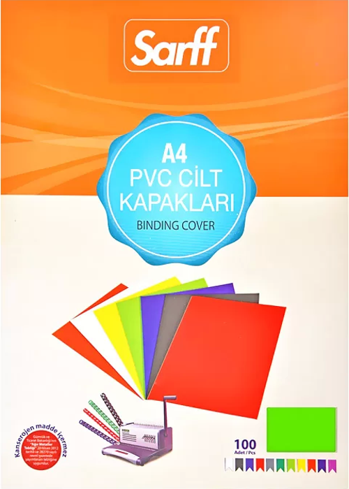 PVC CİLT KAPAĞI A4 160mic YEŞİL 100LÜ (15201016)