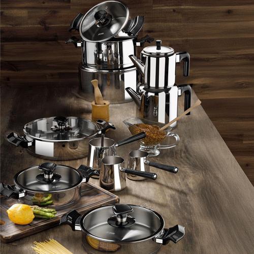 King 20 Parça Ideal Set Cam Kapak Siyah