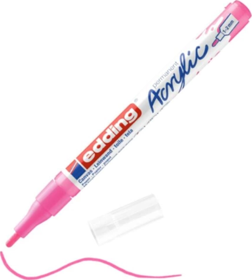 ED5300069 AKRİLİK MARKÖR İNCE UÇLU 1.0-2.0mm FOSFORLU PEMBE