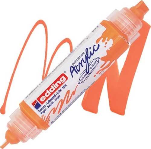 ED5400066 3D DOUBLE LİNER ÇİFT UÇLU AKRİLİK MARKÖR FOSFORLU TURUNCU