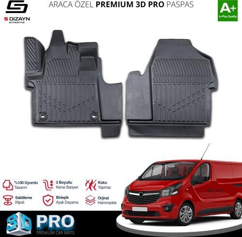 Opel Vivaro Panelvan 3D Pro Havuzlu Paspas Ön 2'Li 2019 Üzeri A+ Kalite
