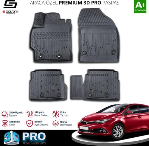 Toyota Auris 3D Pro Havuzlu Paspas 2013-2020 A+ Kalite