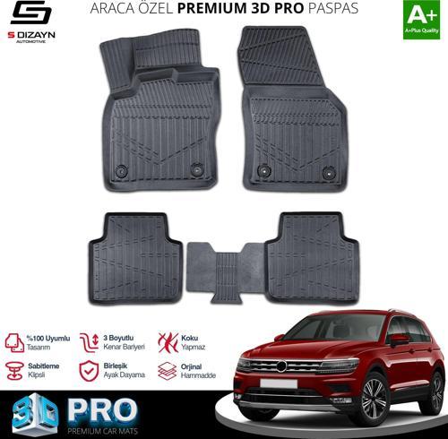 Volkswagen Tiguan Allspace 3D Pro Havuzlu Paspas 2016-2024 A+ Kalite