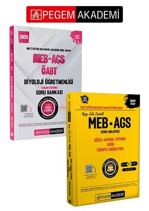 PEGEM AKADEMİ 2025 MEB-AGS-ÖABT Biyoloji Tamamı Çözümlü Soru Bankası + 2025 MEB - AGS Konu Anlatımlı