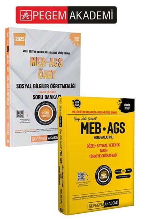 PEGEM AKADEMİ 2025 MEB-AGS-ÖABT Sosyal Bilgiler Tamamı Çözümlü Soru Bankası + 2025 MEB - AGS Konu An
