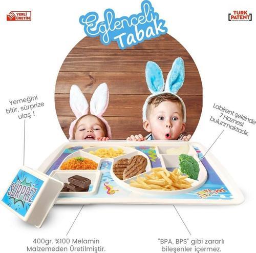 Çocuk Mama Kahvaltı Tabağı Akvaryum Temalı Eğlenceli Tabak 23X30.5X3Cm