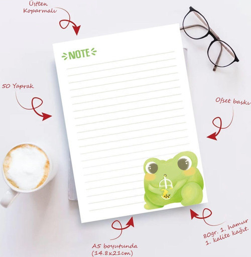 A5 Çizgili Bloknot Defter 50 Yaprak