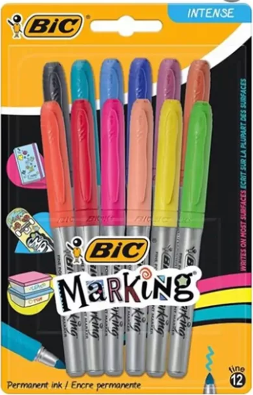 MARKİNG COLOR PERMANENT MARKÖR 12 RENK BLİSTER (961442)