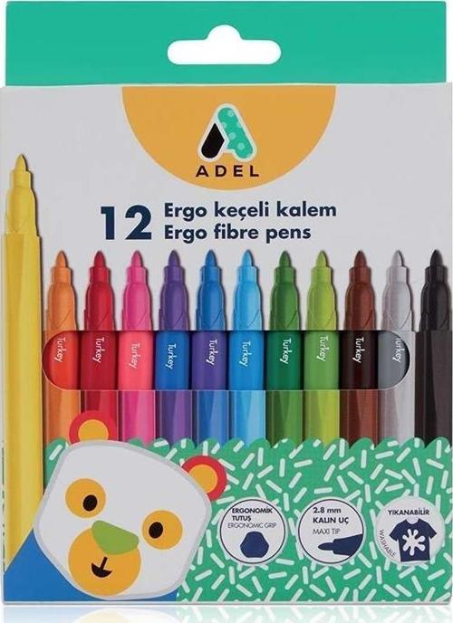 Keçeli Kalem 12 Renk Ergo 2220225000