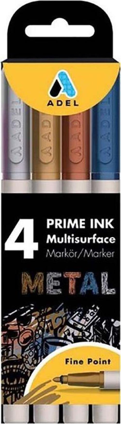 Prime Ink Multisurface 4’Lü Marker Metalik