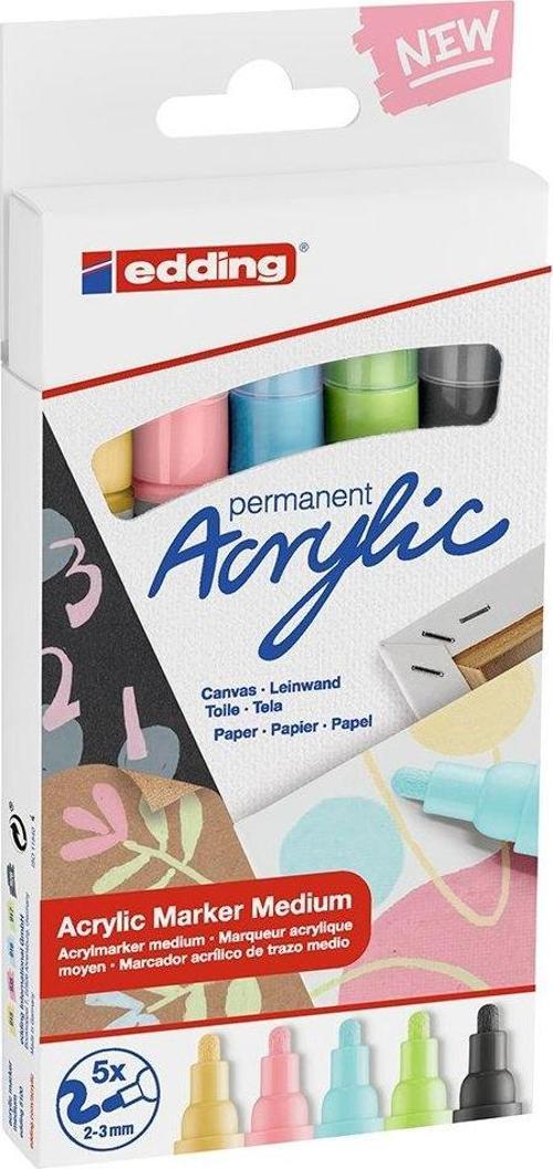 Ed5100K5099 Orta Uçlu Akrilik Markör 5Li Set Pastel