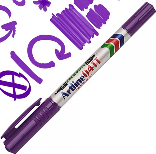 EK-041T İKİ UÇLU PERMANENT MARKÖR MOR