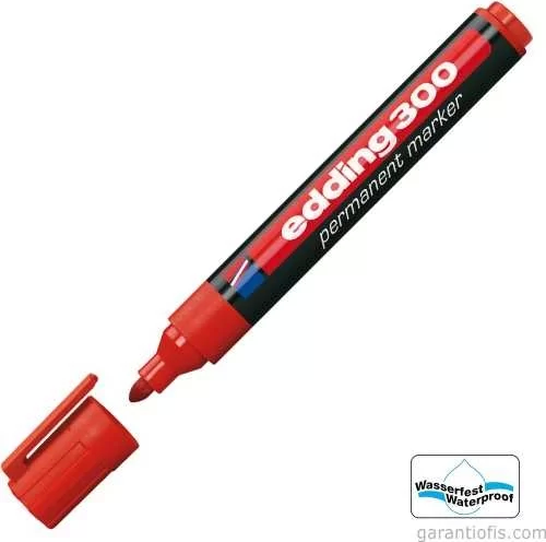 300 Yuvarlak Uçlu Kırmızı Silinmeyen Permanent Markör