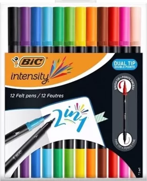 İNTENSİTY DUAL ÇİFT UÇLU KEÇELİ KALEM 12 RENK (989695)