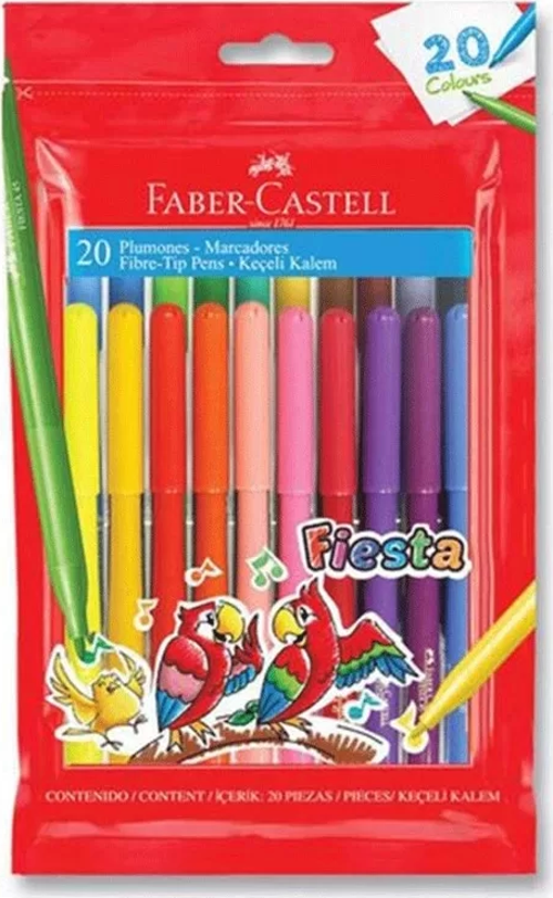 FABER-CASTELL FİESTA KEÇELİ KALEM 20 RENK (330450)
