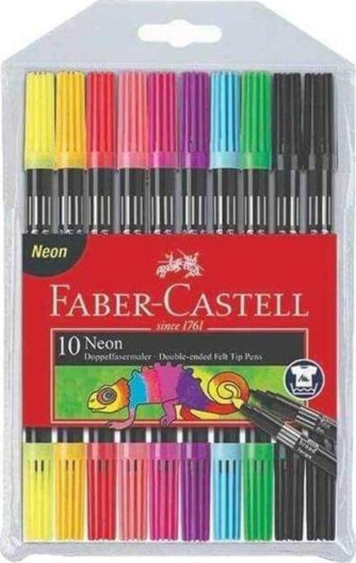 Faber-Castell Keçeli Kalem 10 Renk Neon Çift Taraflı