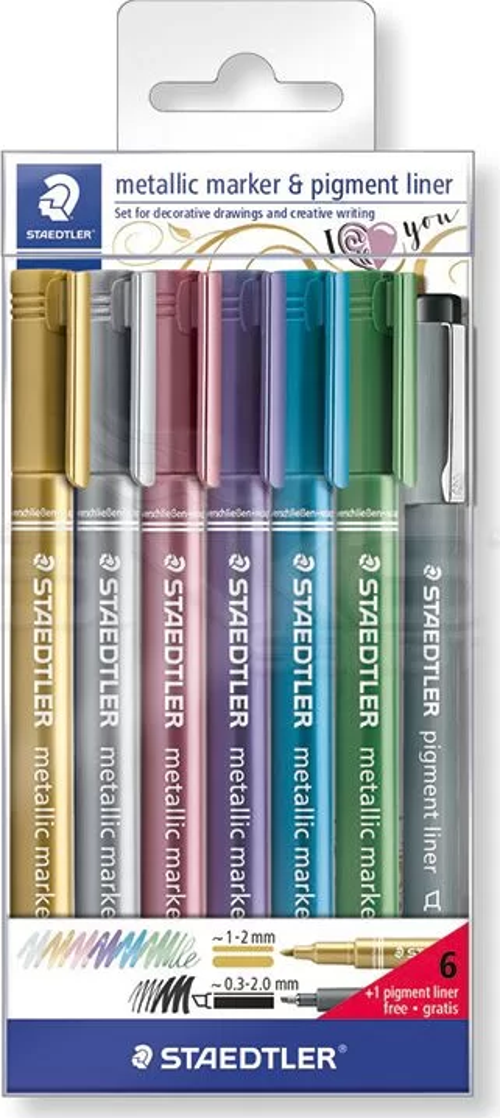 Metallic Marker & Pigment Liner Set 7li
