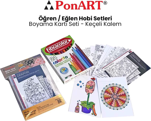 Boyama Kartı Seti - Keçeli Kalem PHS-16