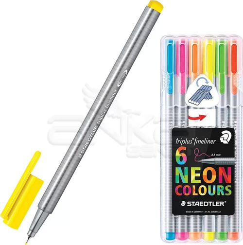Triplus Fineliner İnce Uçlu Keçeli Kalem 0.3mm 6lı Neon
