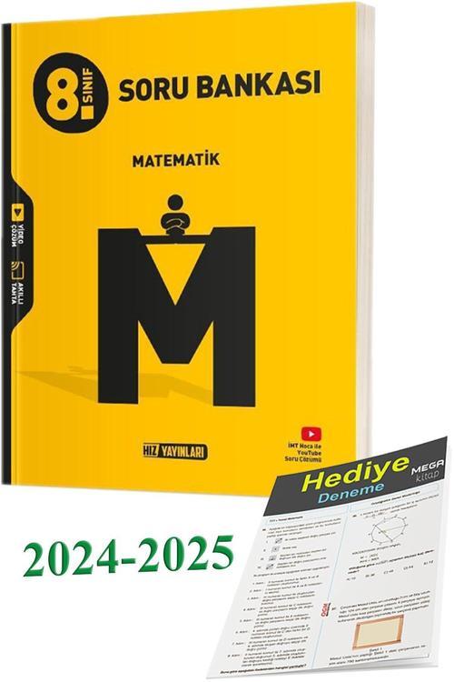 Hız Yayınları 8. Sınıf Hız 2024-2025 Matematik Soru Bankası (Genel Deneme Hediyeli)